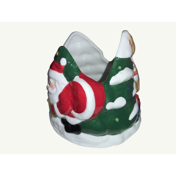 Lenox Rudolph Candle Light Holder Ceramic Christmas Decor Featuring Santa & Rein - Picture 4 of 12